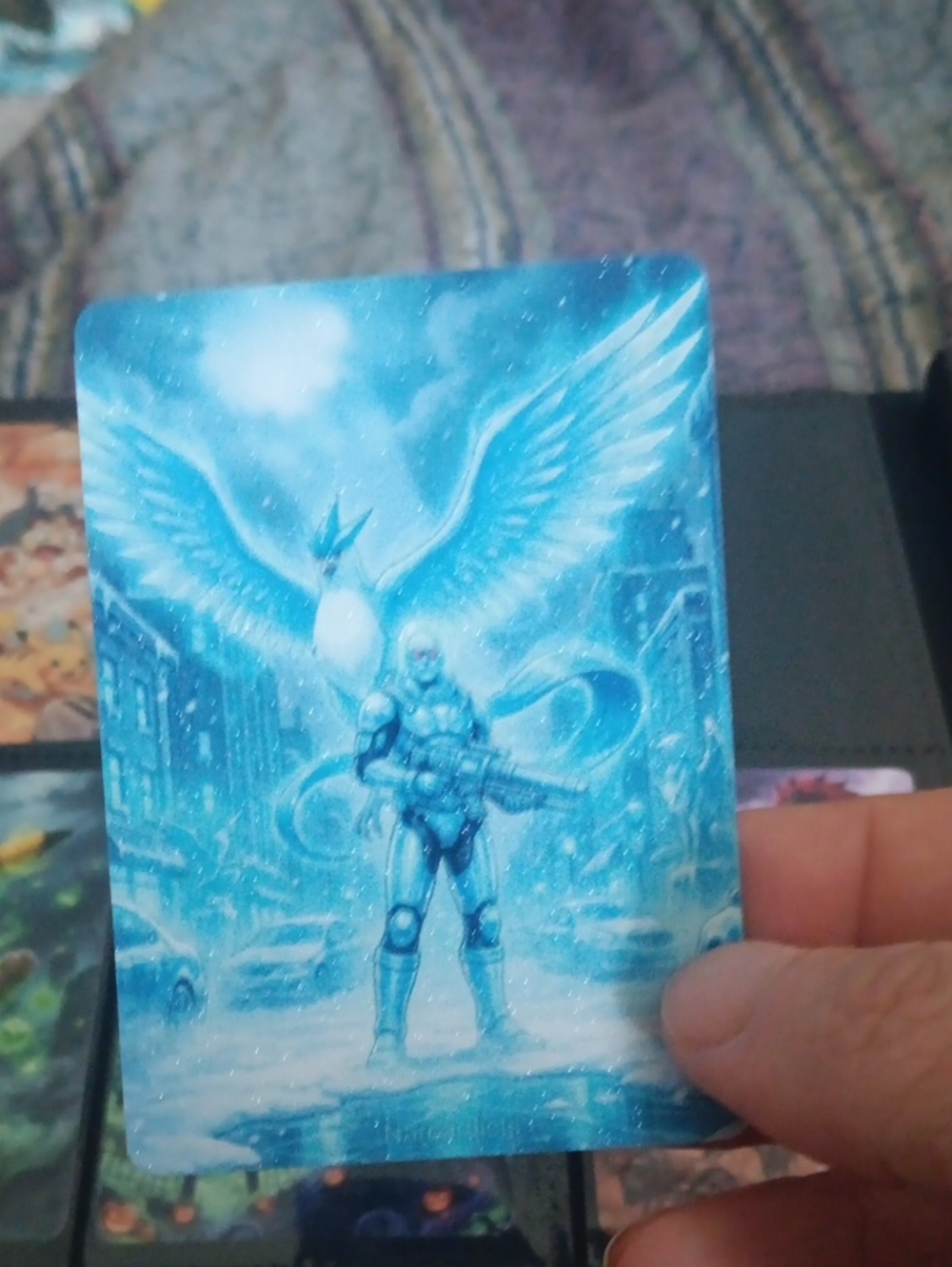 DC Purple and Blue Superhero Art Card